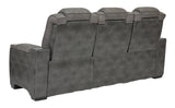 Next-gen Durapella Slate Faux Leather Power Reclining Sofa - Ella Furniture