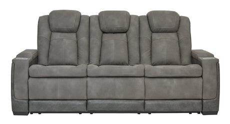 Next-Gen Durapella Slate Faux Leather Power Reclining Sofa side profile