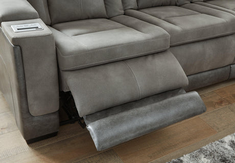 Next-Gen Durapella Slate Faux Leather Power Reclining Sofa upholstery swatch