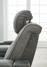 Next-gen Durapella Slate Faux Leather Power Reclining Sofa - Ella Furniture