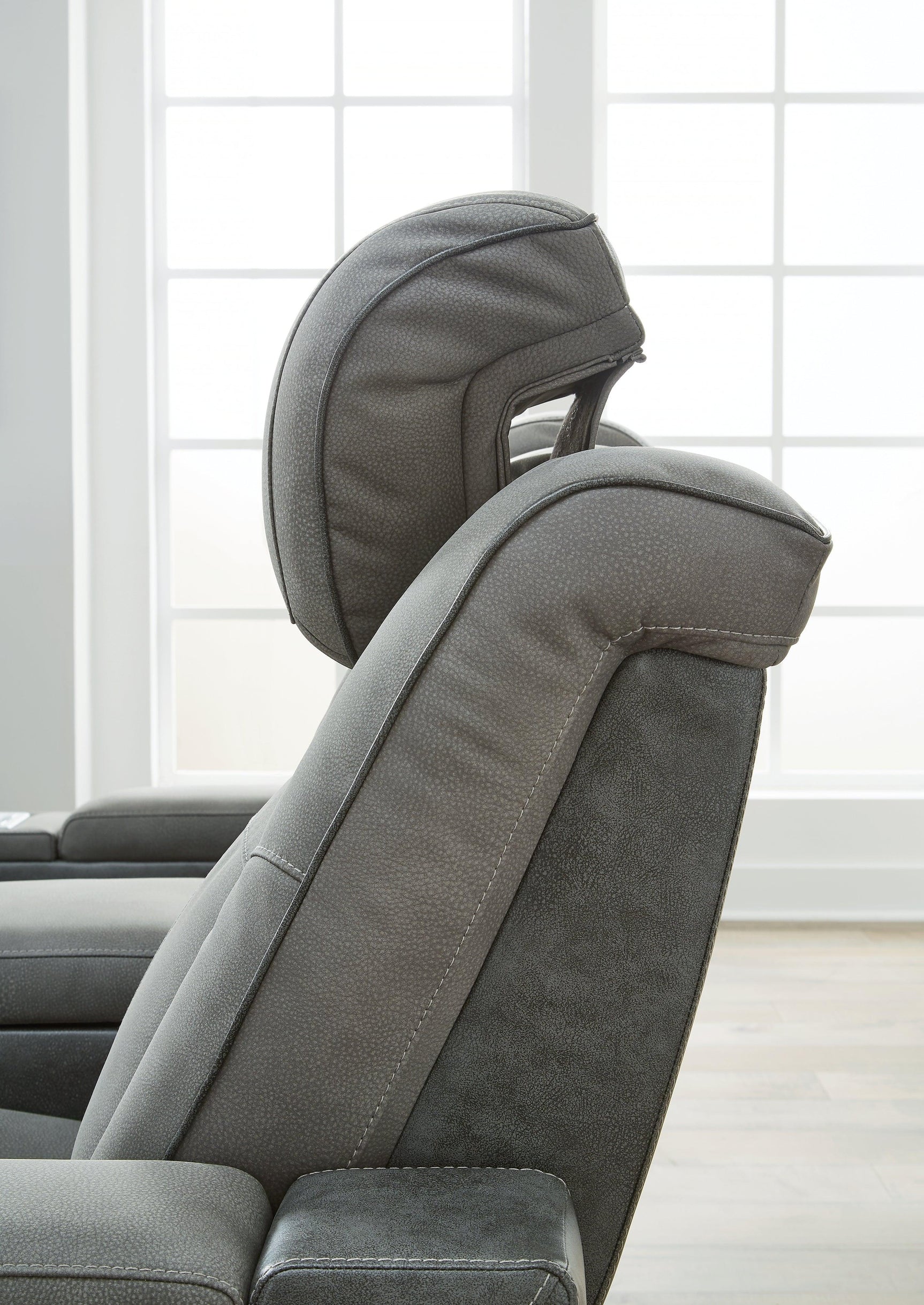 Next-gen Durapella Slate Faux Leather Power Reclining Sofa - Ella Furniture