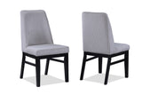 Room view showing Hadley Light Gray Round Dining Table with 6 side chairs