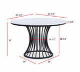 Main view of Hadley Light Gray Round Dining Table and chairs