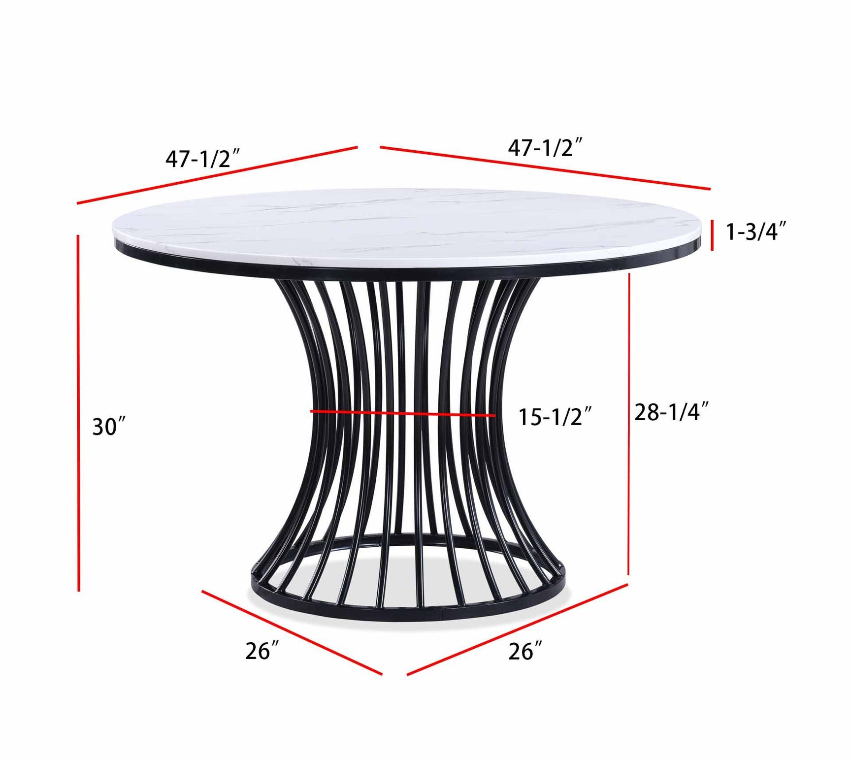 Main view of Hadley Light Gray Round Dining Table and chairs