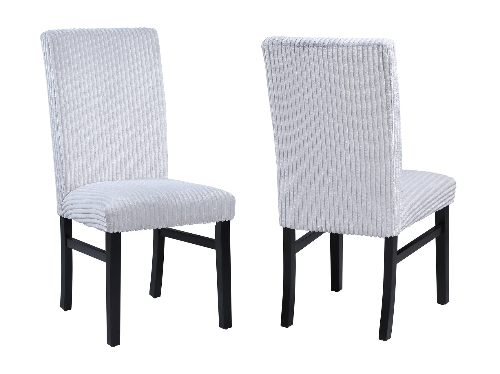 Main view of Tracy light gray side chairs included in dining set