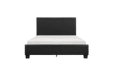 Lorenzi Black Faux Leather Upholstered Panel Bed side view