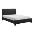Side view of Lorenzi Black Faux Leather Upholstered King Platform Bed