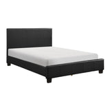 Lorenzi Black Faux Leather Full Platform Bed side view