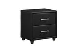 Side view of bedroom featuring Lorenzi Black Faux Leather Bedroom Set