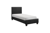 Main perspective of Lorenzi Black Faux Leather Upholstered Panel Bed