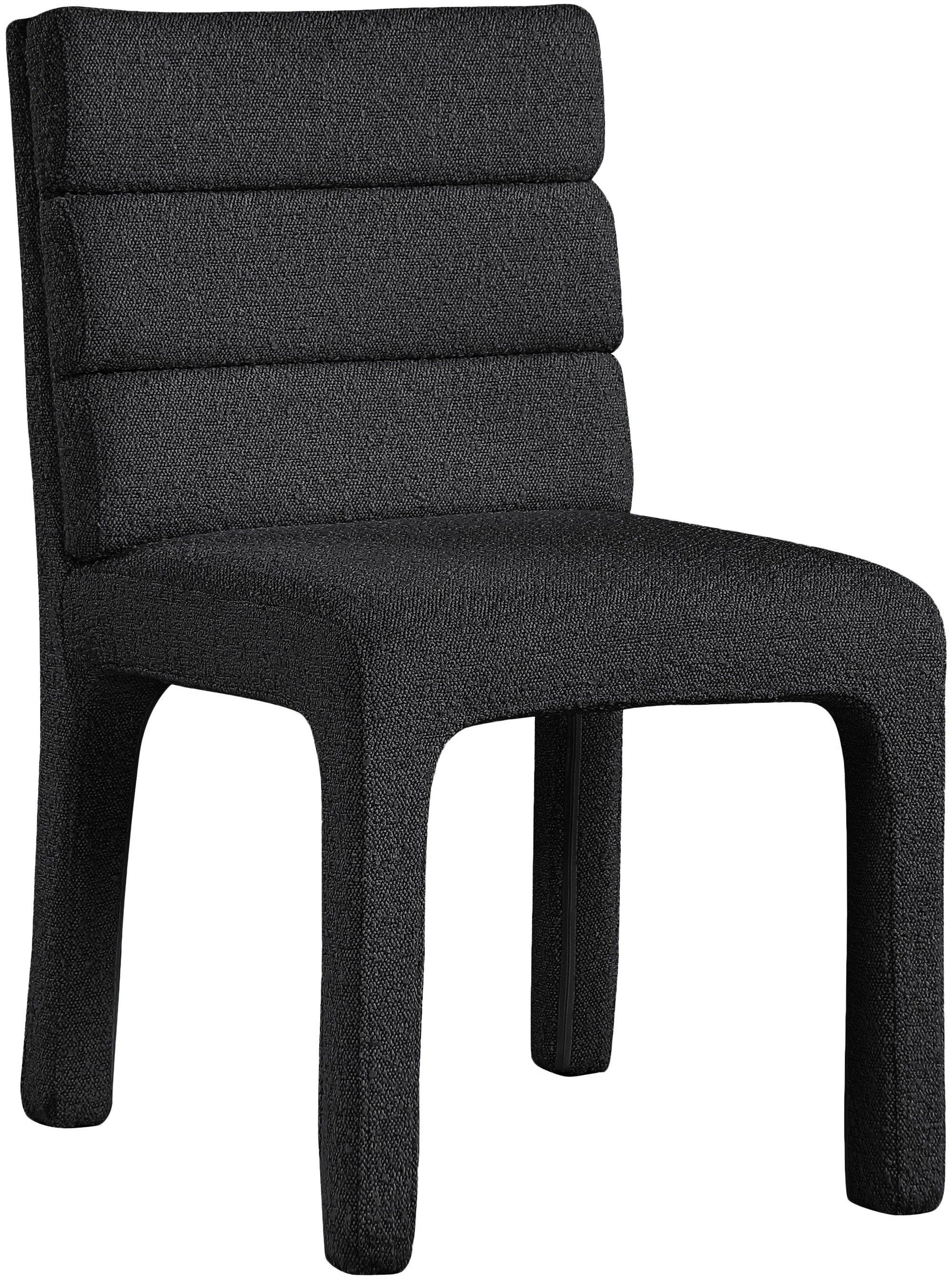 Kai Black Boucle Fabric Dining Chair - Ella Furniture