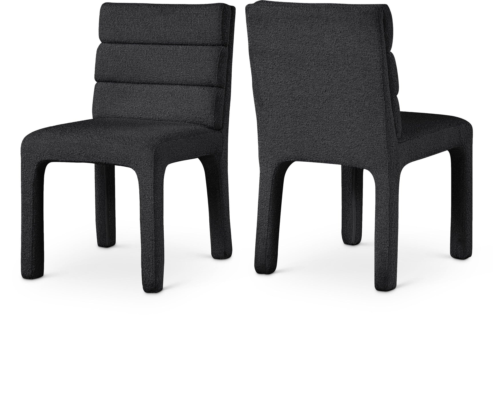 Kai Black Boucle Fabric Dining Chair - Ella Furniture