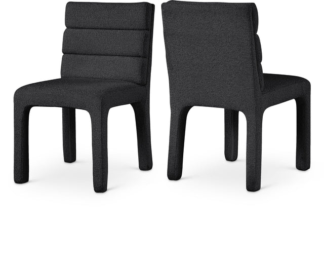 Kai Black Boucle Fabric Dining Chair - Ella Furniture