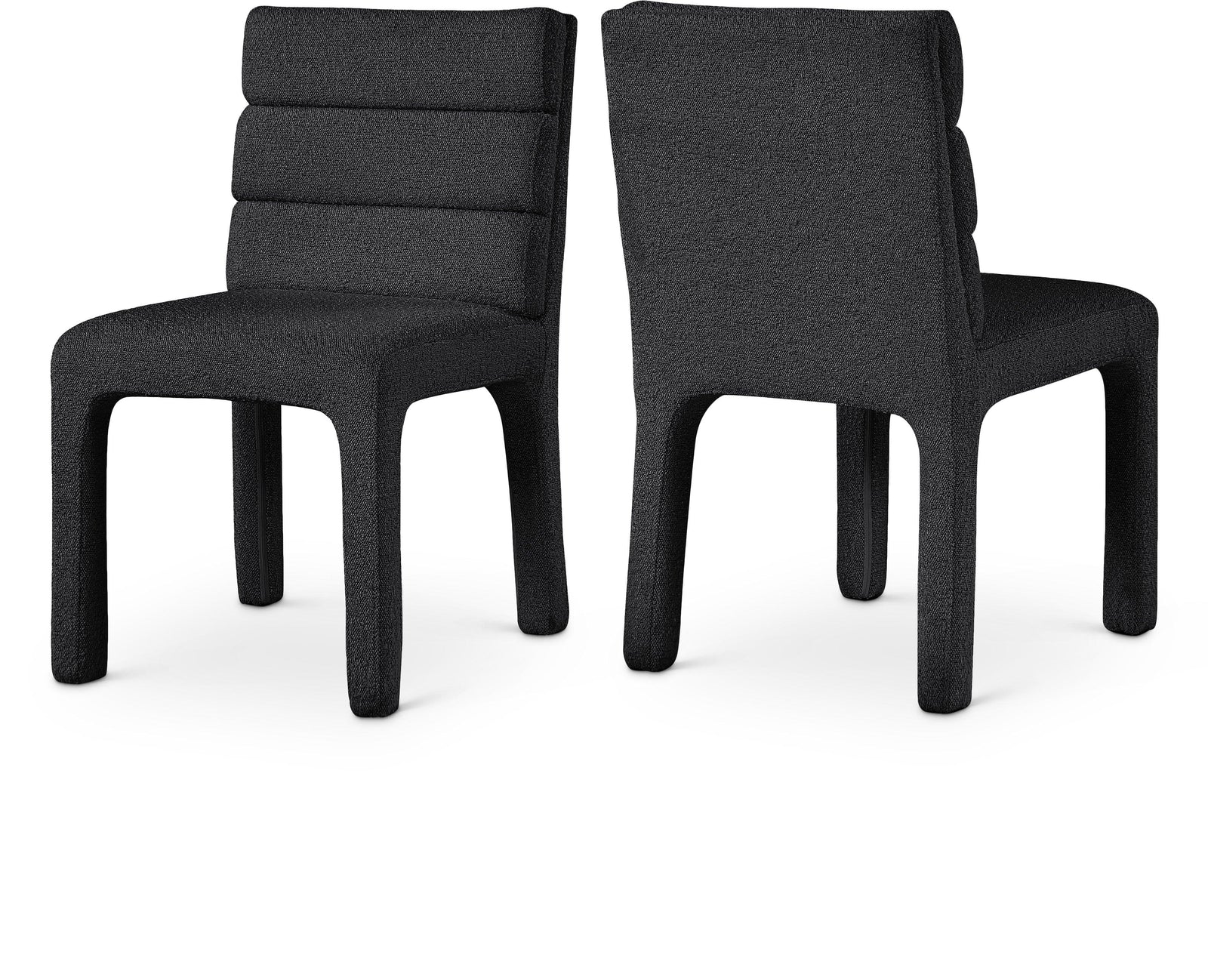 Kai Black Boucle Fabric Dining Chair - Ella Furniture