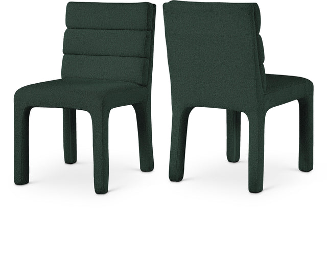 Kai Green Boucle Fabric Dining Chair - Ella Furniture