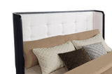 Leandro Queen Wingback Bed showing sturdy legs and structure