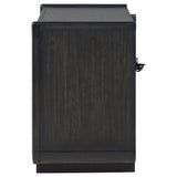 LED strip lighting under top drawer glowing warmly