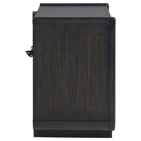 Top surface of nightstand with smooth finish and slight curve