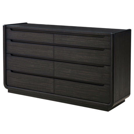 Close up of soft-closing drawer glide and dovetail joinery