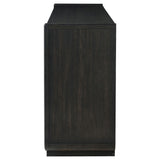 Top drawer open showing black felt lining