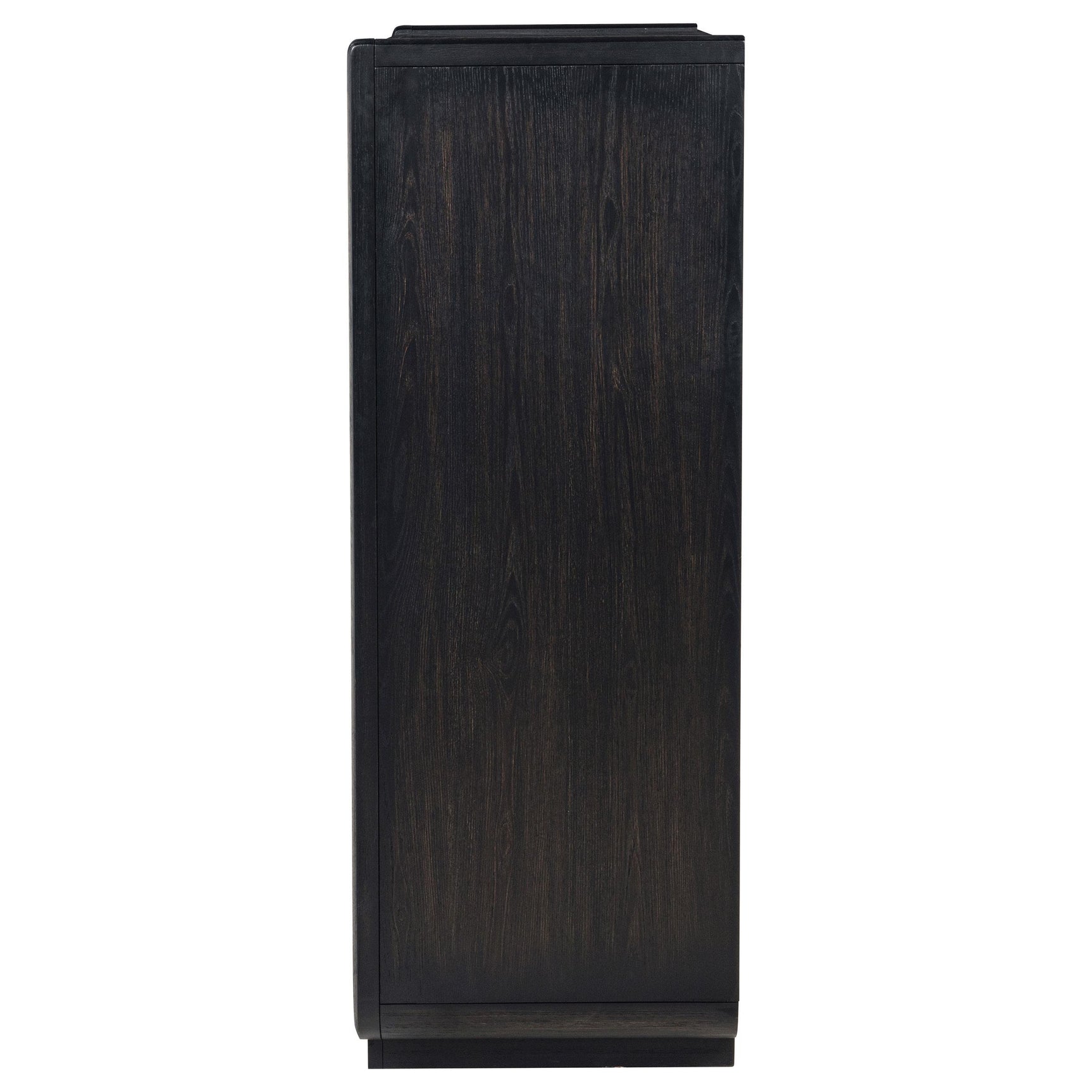 Close-up of black felt-lined top drawer