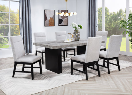 Detail view of Sebastian dining set table corner