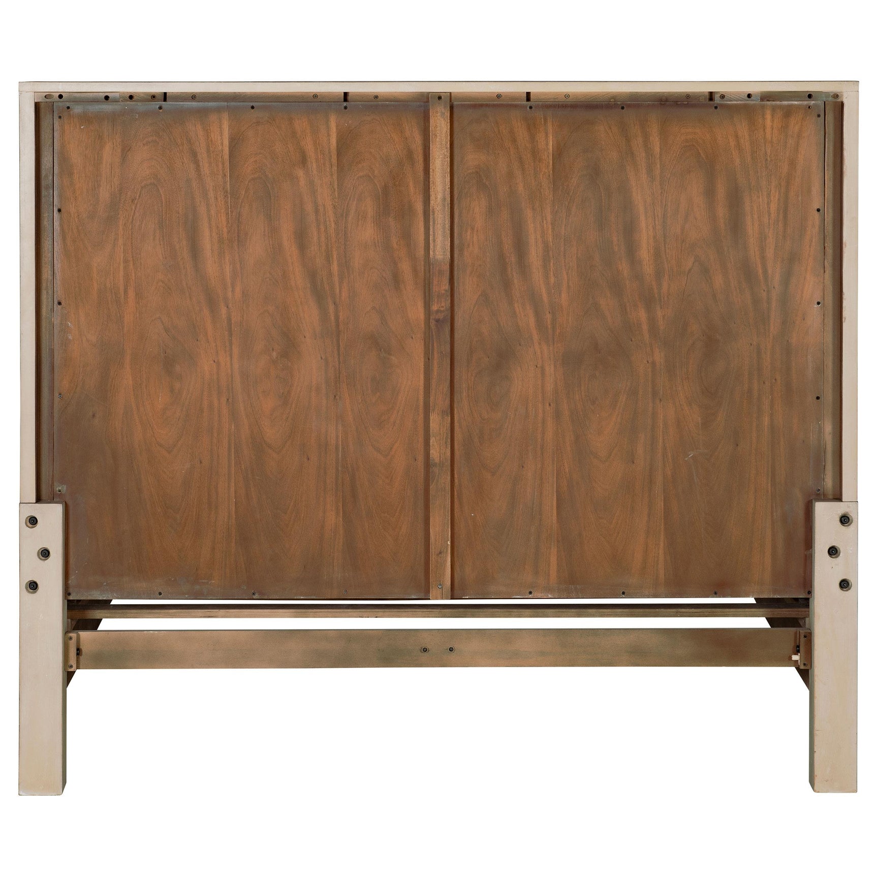 Solano 56-inch Queen Panel Bed front view weathered mango finish