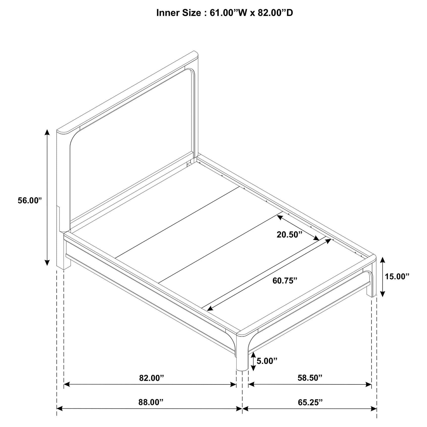Solano 56-inch Queen Panel Bed front view weathered mango finish