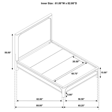 Solano 56-inch Queen Panel Bed front view weathered mango finish