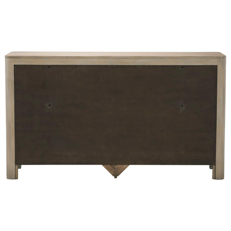 Top view of Solano dresser surface and curved edges