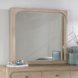 Side view of Solano dresser mirror showing opened corner frame