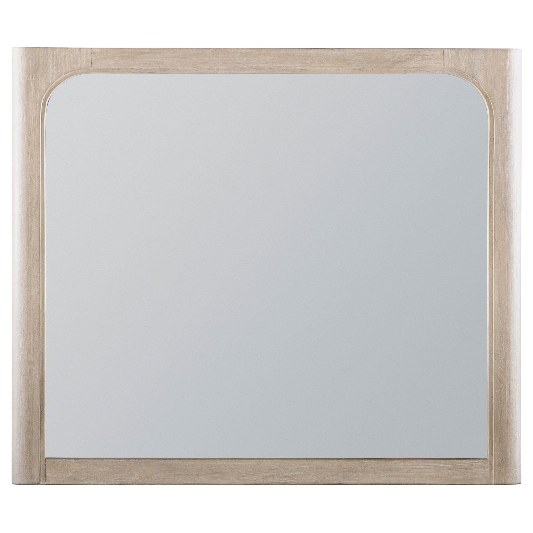 Top corner detail of Solano weathered mango mirror frame
