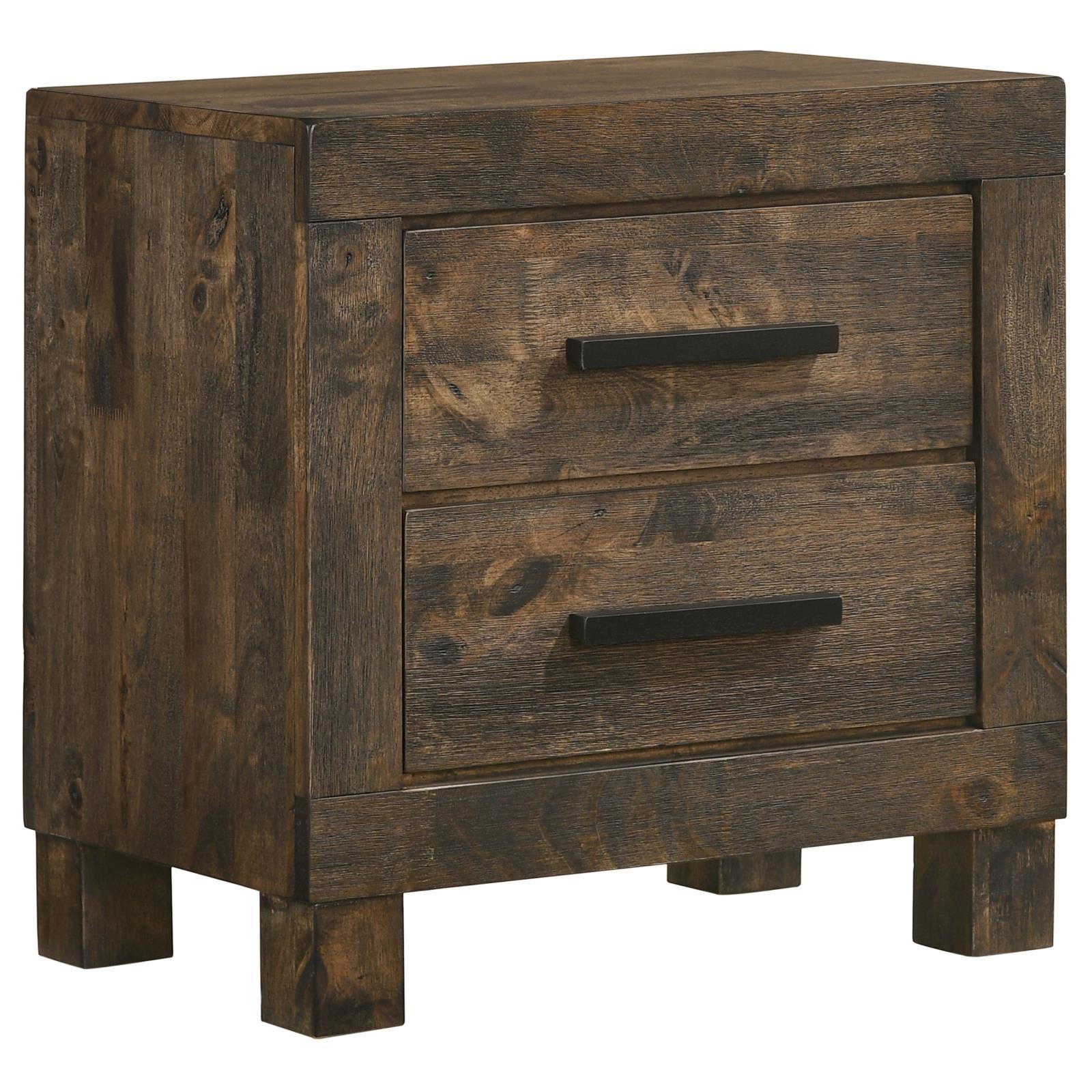 Woodmont 2-Drawer Nightstand Rustic Golden Brown - Ella Furniture