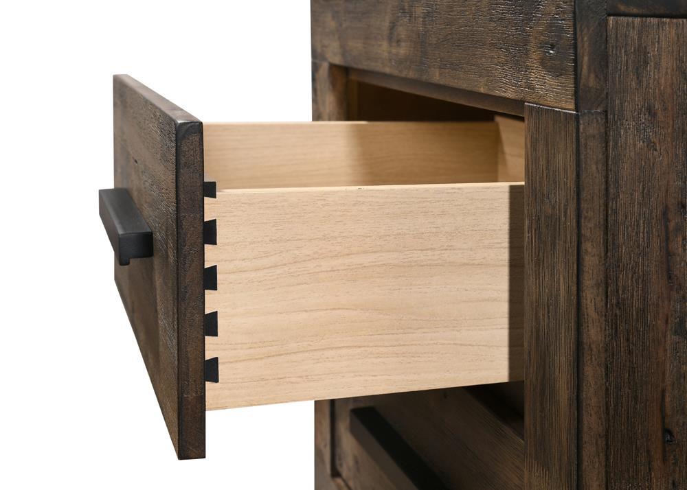 Woodmont 2-Drawer Nightstand Rustic Golden Brown - Ella Furniture