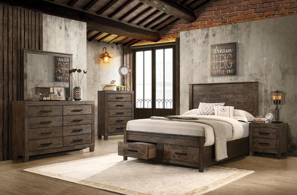 Woodmont 2-Drawer Nightstand Rustic Golden Brown - Ella Furniture