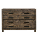 Woodmont 8-drawer dresser rustic golden brown angled view