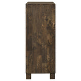 Woodmont 5-drawer chest rustic golden brown drawer detail