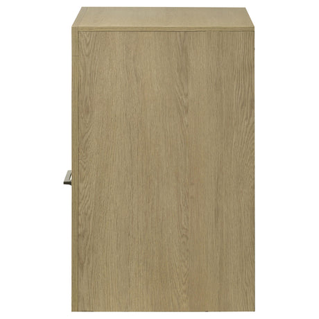 Open cubby space under drawer on Hendricks nightstand