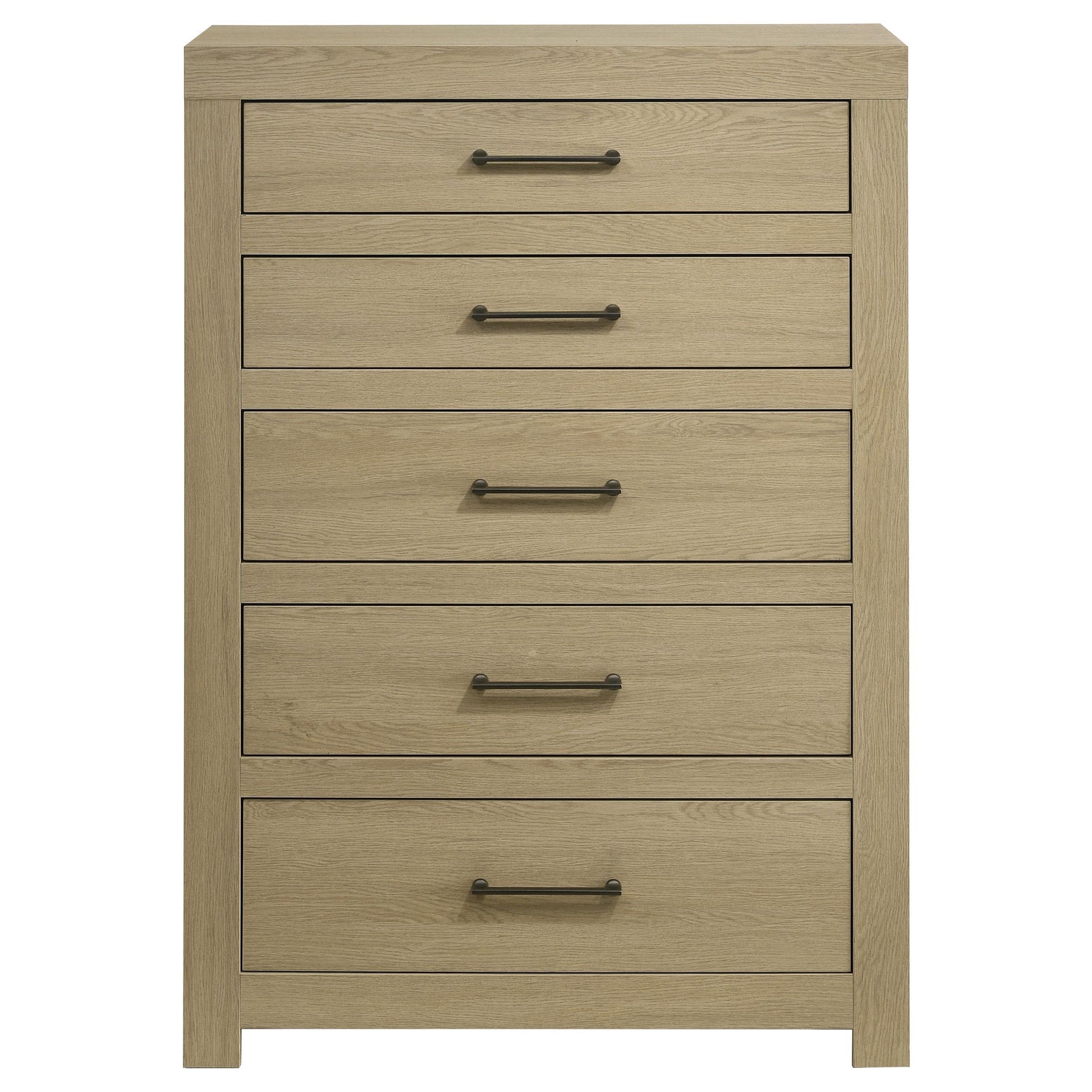 Close-up of gunmetal drawer pulls on Hendricks chest
