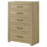 Side view showing depth of Hendricks chest of drawers