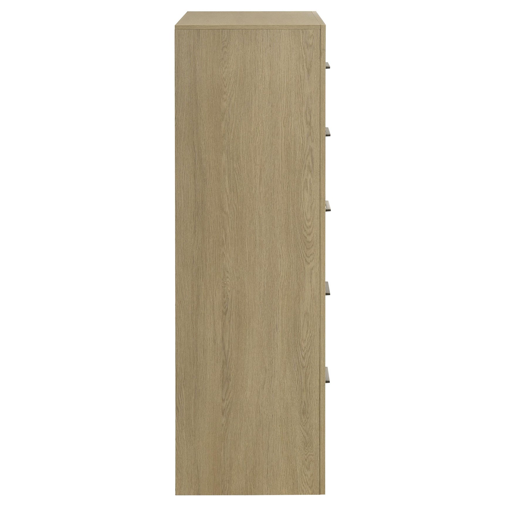 Chest in bedroom setting with folded clothes