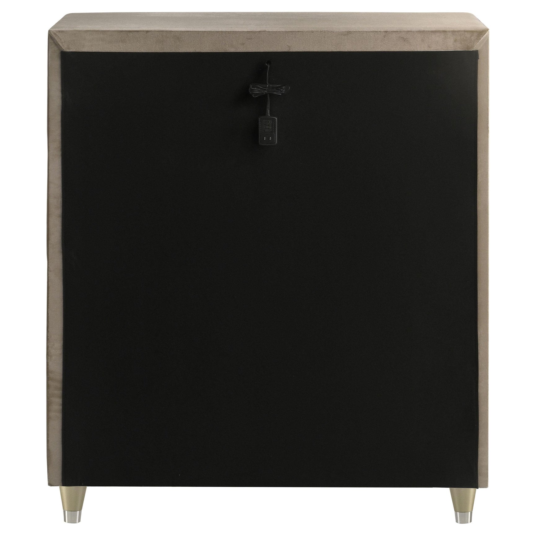 Detail of LED lighting glowing beneath drawers
