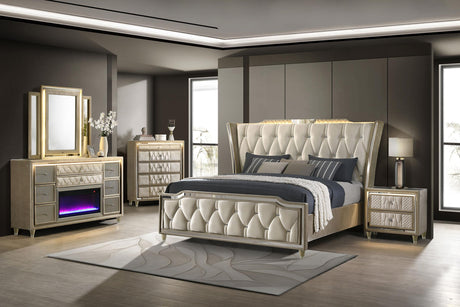 Full view of Lorient chest in staged bedroom setting