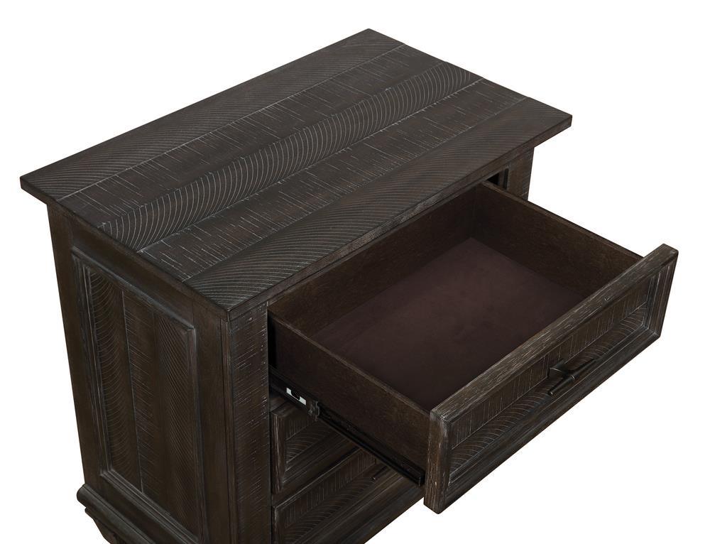 Atascadero 3-Drawer Nightstand Weathered Carbon - Ella Furniture