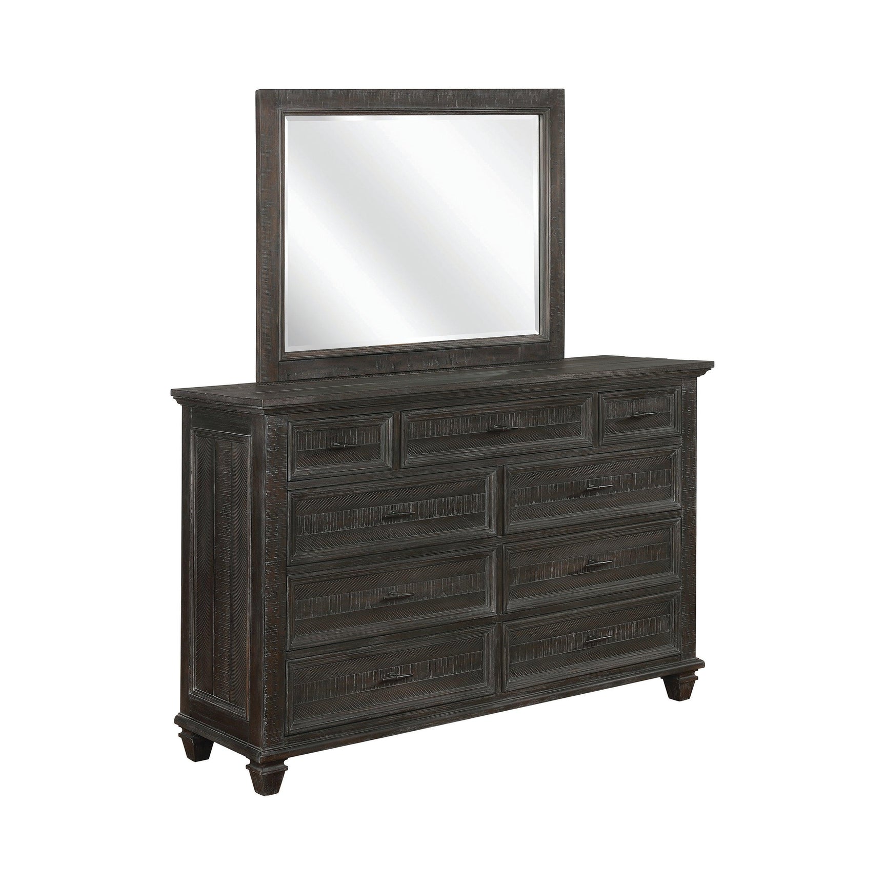 Atascadero Rectangular Mirror Weathered Carbon - Ella Furniture