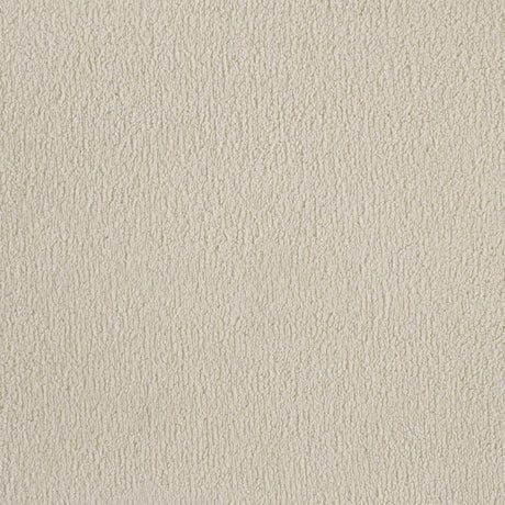 Bennett 62-inch queen upholstered panel bed in cream with light oak frame, front view