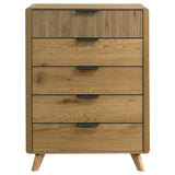 Bennett chest side view showing rubberwood legs