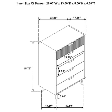 Bennett chest plastic glide under drawer