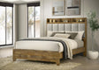 Henderson queen bed head-on view showing bookcase cubbies