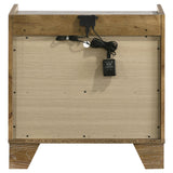 Henderson medium oak nightstand with LED lighting and one drawer